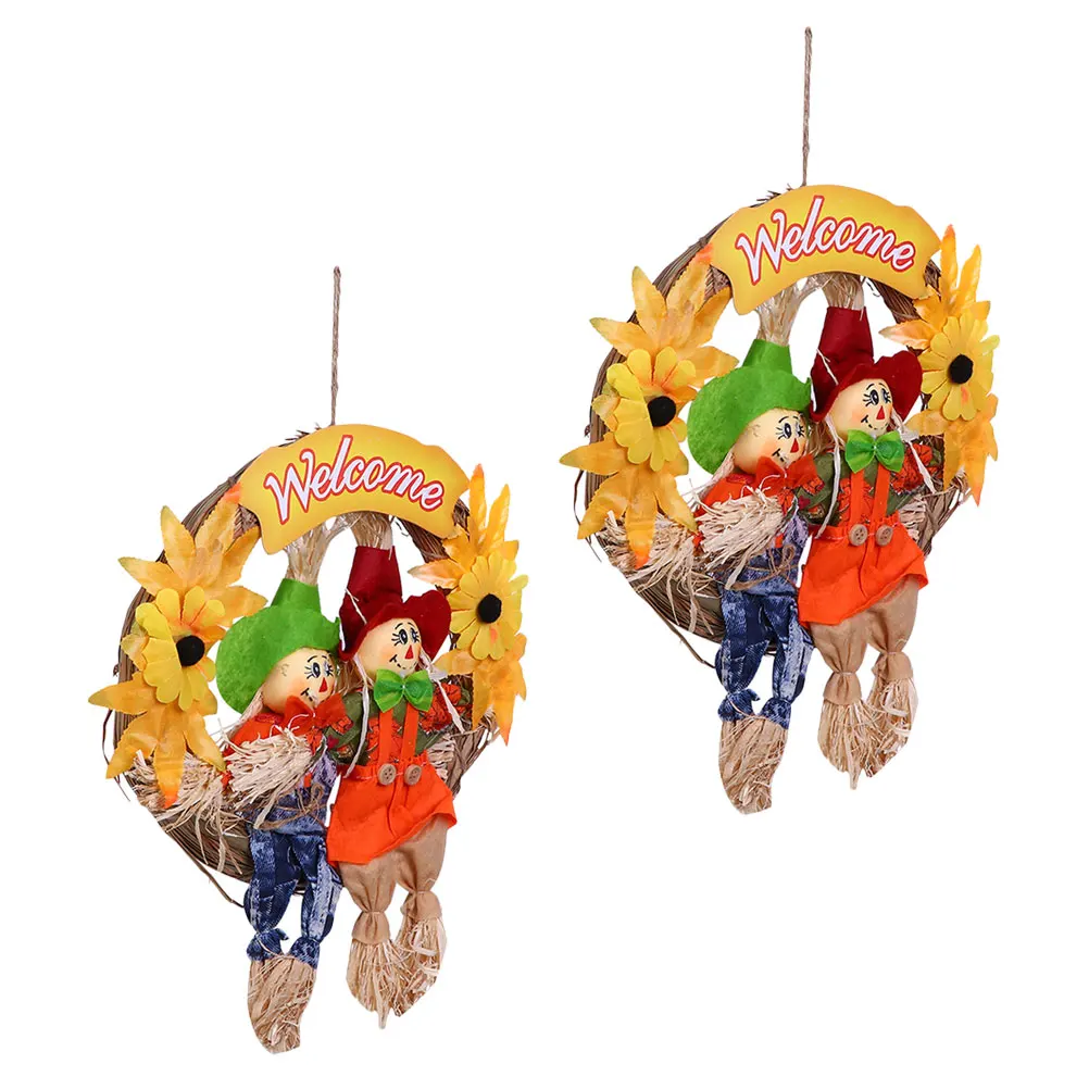 2 Pcs Hanging Garland Scarecrow Wreath Door Wall Party Pendant Autumn Guest Decoration Straw Cloth Halloween Lover
2 Pcs Hanging Garland Scarecrow Wreath Door Wall Party Pendant Autumn Guest Decoration Straw Cloth Halloween Lover