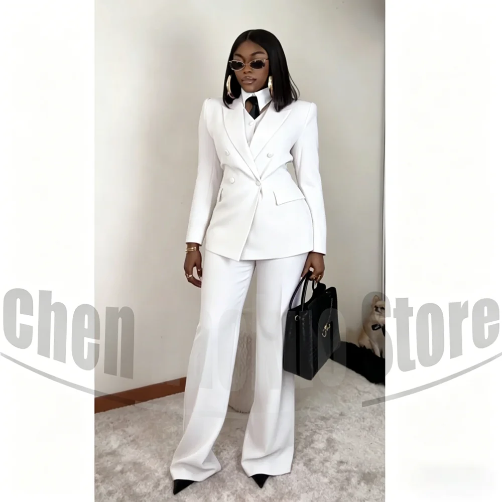 Women Suit 3 Piece Double Breasted Peak Lapel Wear Blazer Vest and Pants Elegant Office Casual Wedding Party Evening Outfit
Women Suit 3 Piece Double Breasted Peak Lapel Wear Blazer Vest and Pants Elegant Office Casual Wedding Party Evening Outfit
