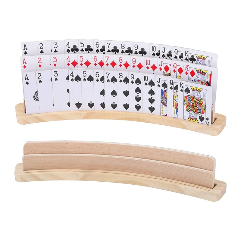 ABYN-2Set Curved Wooden Playing Cards Holder Tray Rack Organizer Solid Card Holder For Bridge Canasta Strategy Card Playing
ABYN-2Set Curved Wooden Playing Cards Holder Tray Rack Organizer Solid Card Holder For Bridge Canasta Strategy Card Playing