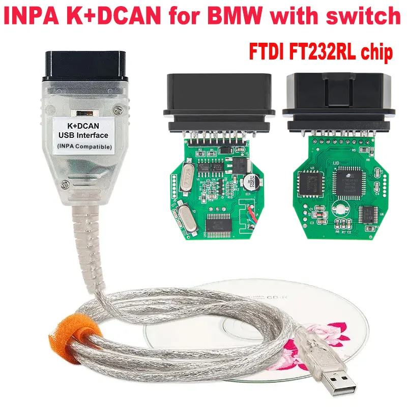 For BMW INPA K+DCAN E Series FTDI FT232 9241A chip with Switch K DCAN for BMW OBD2 Scanner Code Reader OBDII Car Diagnostic Tool
For BMW INPA K+DCAN E Series FTDI FT232 9241A chip with Switch K DCAN for BMW OBD2 Scanner Code Reader OBDII Car Diagnostic Tool