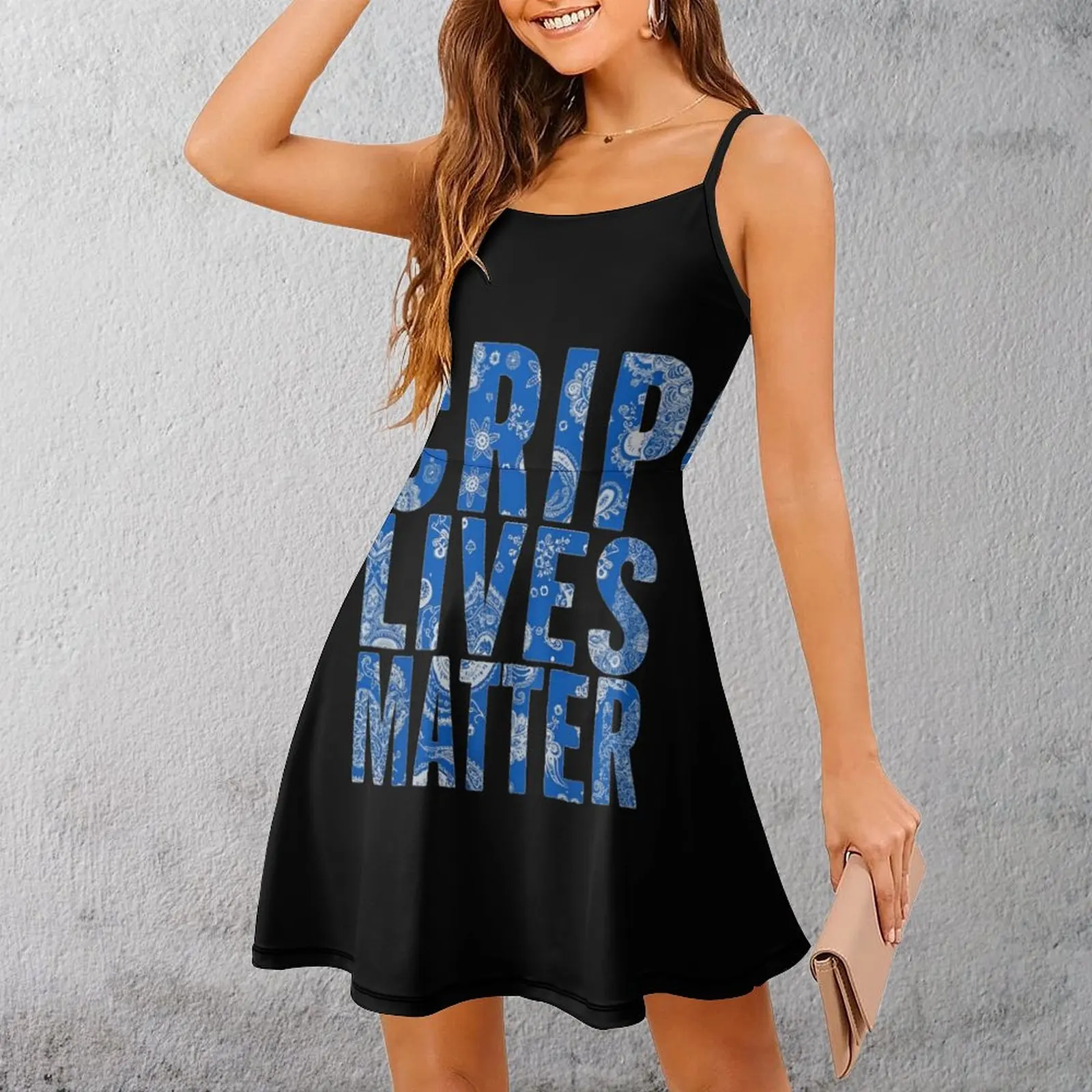 Синее женское платье на бретельках с узором пейсли Lives Matter, сексуальное женское платье высшего качества, повседневное платье на бретельках для вечеринок
Синее женское платье на бретельках с узором пейсли Lives Matter, сексуальное женское платье высшего качества, повседневное платье на бретельках для вечеринок