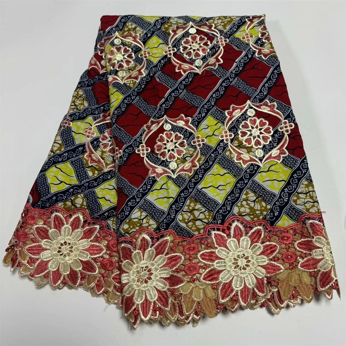 African Wax Print Lace Fabric, High Quality Cotton Wax, Nigerian Tissu, Ankara Embroidery, For Wedding Party Dress, 6 Yards
African Wax Print Lace Fabric, High Quality Cotton Wax, Nigerian Tissu, Ankara Embroidery, For Wedding Party Dress, 6 Yards