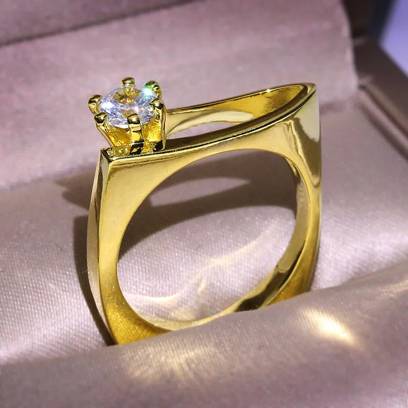 Vintage Fashion White Round Zircon Wedding Rings For Women silver plate Yellow Gold Filled CZ Stone Female Geometric Jewelry
Vintage Fashion White Round Zircon Wedding Rings For Women silver plate Yellow Gold Filled CZ Stone Female Geometric Jewelry