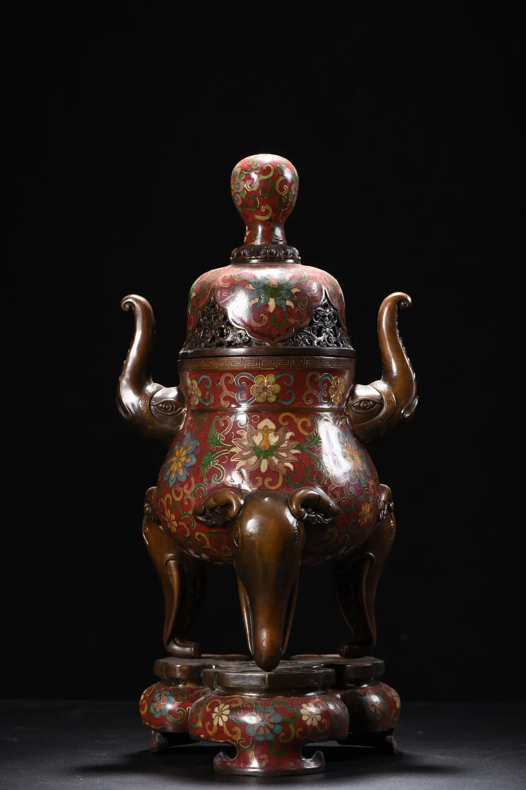 16 "Старая бронза, перегородчатая цветочная текстура, ствол слона, ухо, голова слона, курильница для ног, украшения
16 "Старая бронза, перегородчатая цветочная текстура, ствол слона, ухо, голова слона, курильница для ног, украшения