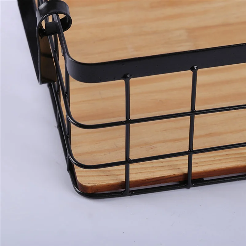 Double-Ear Rectangular Kitchen Storage Basket Handle Basket Wrought Iron Basket Solid Wood Bottom Fruit Basket
Double-Ear Rectangular Kitchen Storage Basket Handle Basket Wrought Iron Basket Solid Wood Bottom Fruit Basket