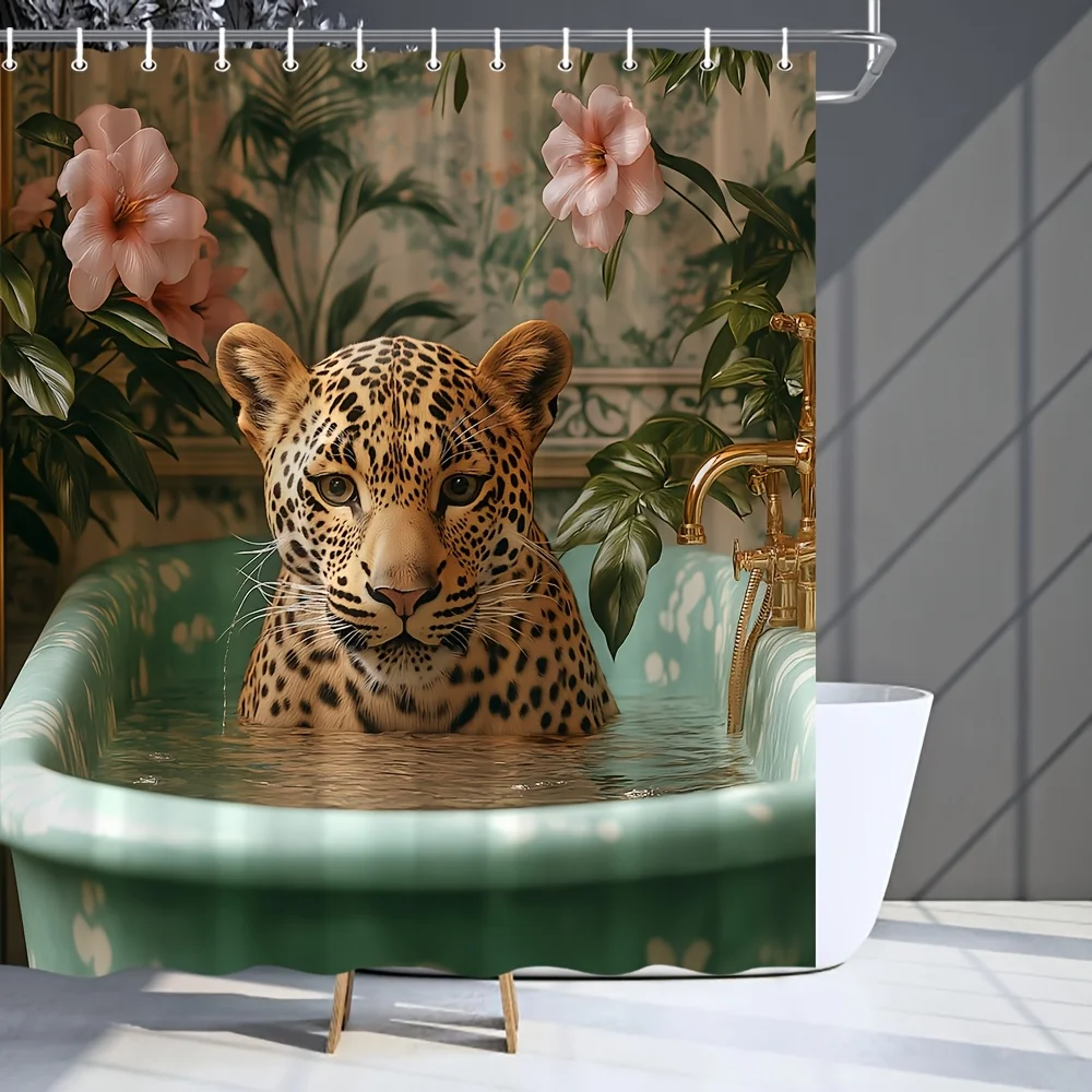 Tropical Wildlife Bathtub Shower Curtain-Vibrant Flowers and Leaves Design Bathroom Decoration Washable with 12 Hooks
Tropical Wildlife Bathtub Shower Curtain-Vibrant Flowers and Leaves Design Bathroom Decoration Washable with 12 Hooks