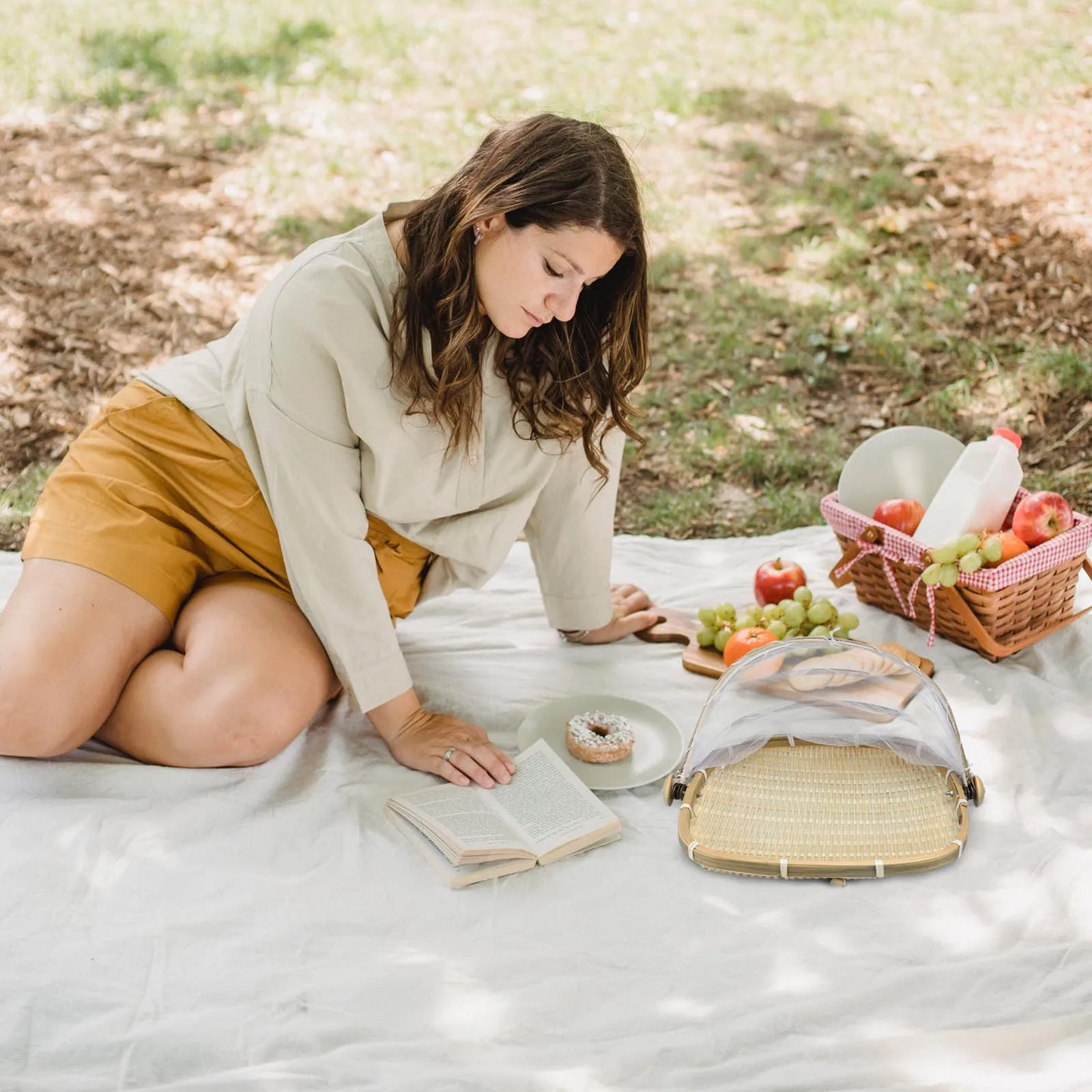 1Pcs Bamboo Basket Food Cover Woven Dish Storage Cover Foldable Kitchen Food Protection Insect Prevention Outdoor Indoor Use
1Pcs Bamboo Basket Food Cover Woven Dish Storage Cover Foldable Kitchen Food Protection Insect Prevention Outdoor Indoor Use