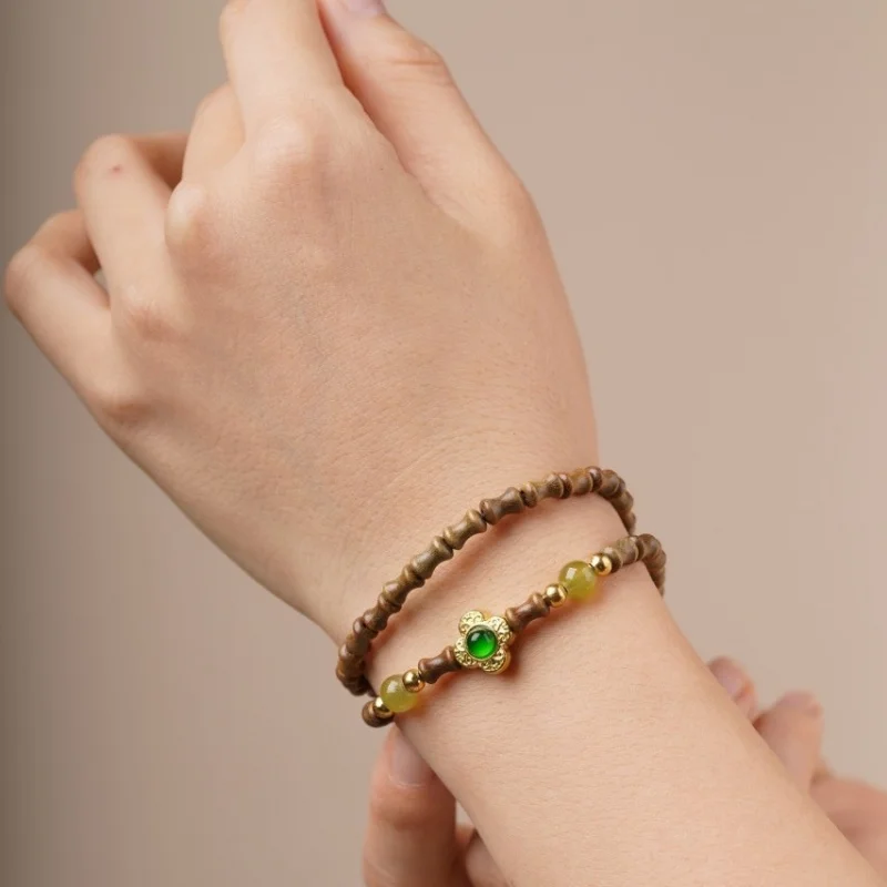 Argentinian Green Sandalwood Bamboo Bead Bracelet 0.6m Double Loop High-End Chinese Style Women's Jewelry
Argentinian Green Sandalwood Bamboo Bead Bracelet 0.6m Double Loop High-End Chinese Style Women's Jewelry