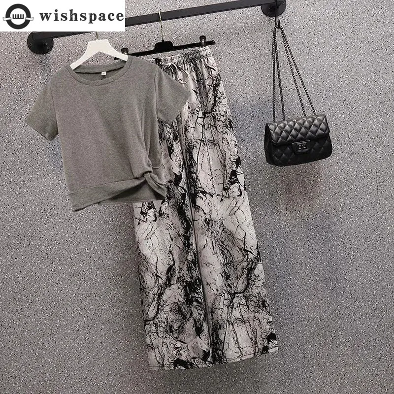 Fashion and Casual Women's Set Spring and Summer Irregular Knot T-shirt Top+tie Dye Wide Leg Pants Two-piece Set
Fashion and Casual Women's Set Spring and Summer Irregular Knot T-shirt Top+tie Dye Wide Leg Pants Two-piece Set