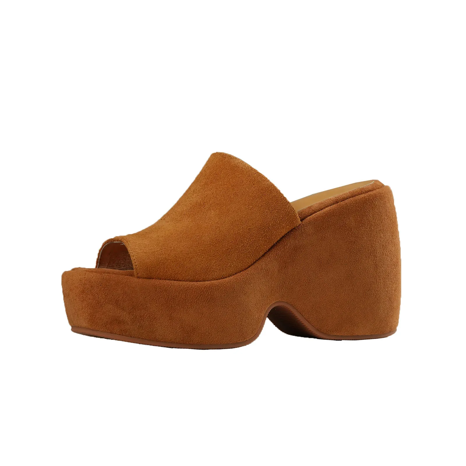 Arden Furtado 2025 Summer Cow suede platform High-heeled outdoor slippers Square toe Open toe Wedge word slippers Large size 
Arden Furtado 2025 Summer Cow suede platform High-heeled outdoor slippers Square toe Open toe Wedge word slippers Large size