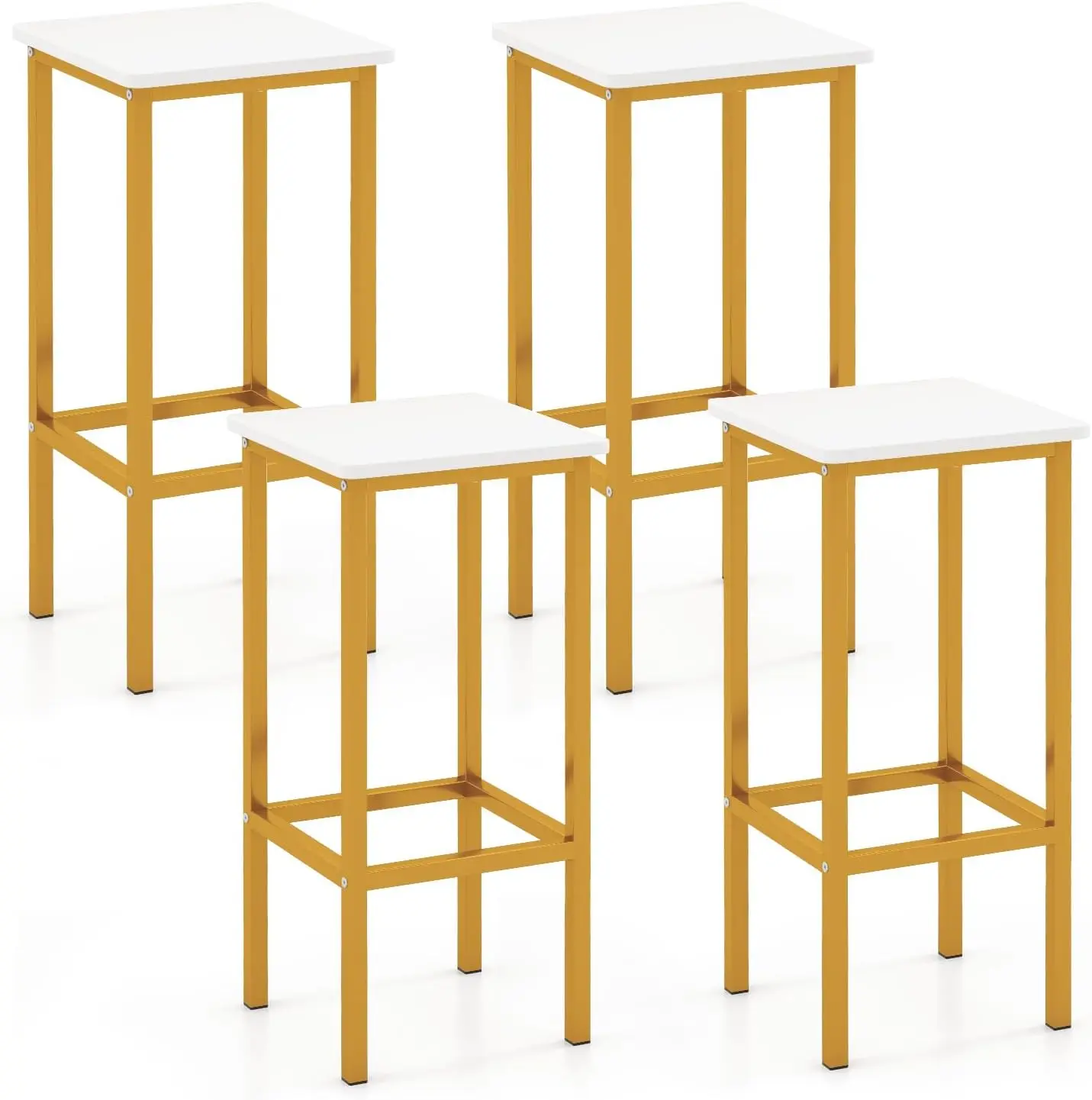 Bar Stools Set of 4, 26" Backless Barstools with Metal Legs & Footrest, Industrial Counter Height Stools for Kitchen Island
Bar Stools Set of 4, 26" Backless Barstools with Metal Legs & Footrest, Industrial Counter Height Stools for Kitchen Island