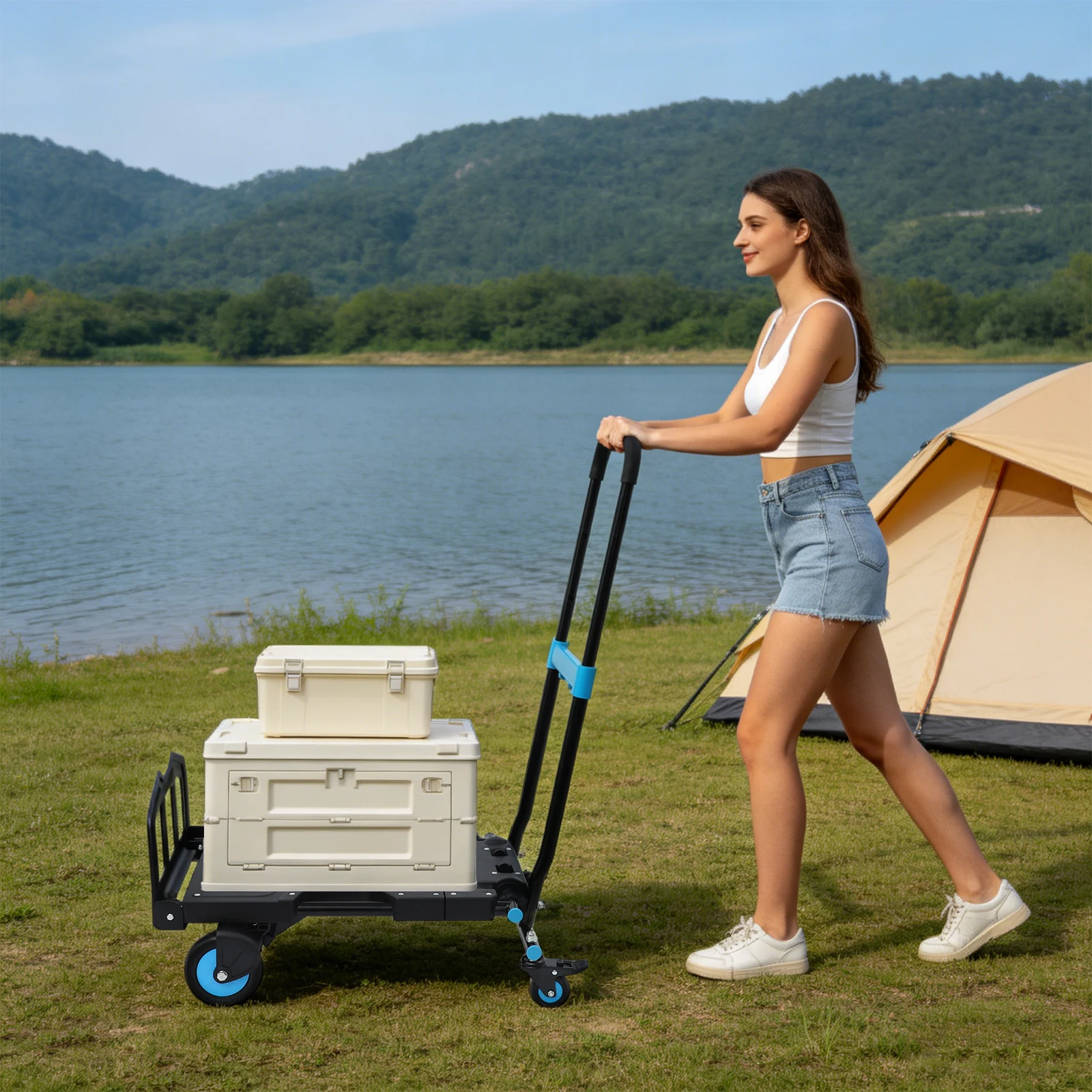 2-in-1 Folding Hand Truck Portable Hand Cart Foldable Dolly Cart with Adjustable Retractable Handle
2-in-1 Folding Hand Truck Portable Hand Cart Foldable Dolly Cart with Adjustable Retractable Handle