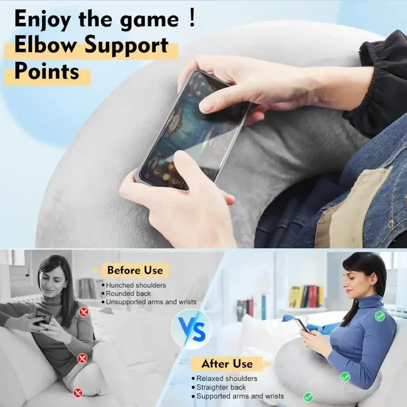 Gaming Pillow Ergonomic U-Shaped Lap Pillow with Elbow Rest for Adults & Kids, Arm Support Pillow for Crocheting, Reading
Gaming Pillow Ergonomic U-Shaped Lap Pillow with Elbow Rest for Adults & Kids, Arm Support Pillow for Crocheting, Reading