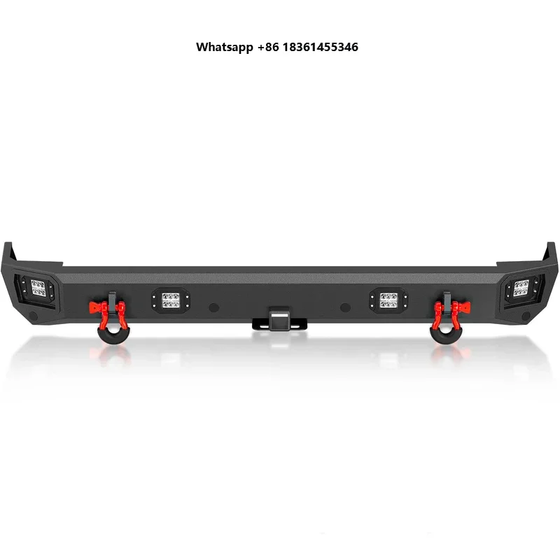 High Quality Textured Black Rear Bumper with 2 Inch Hitch Receiver, Sensor Holes & 18W Lights, Offroad Exterior Accessories
High Quality Textured Black Rear Bumper with 2 Inch Hitch Receiver, Sensor Holes & 18W Lights, Offroad Exterior Accessories