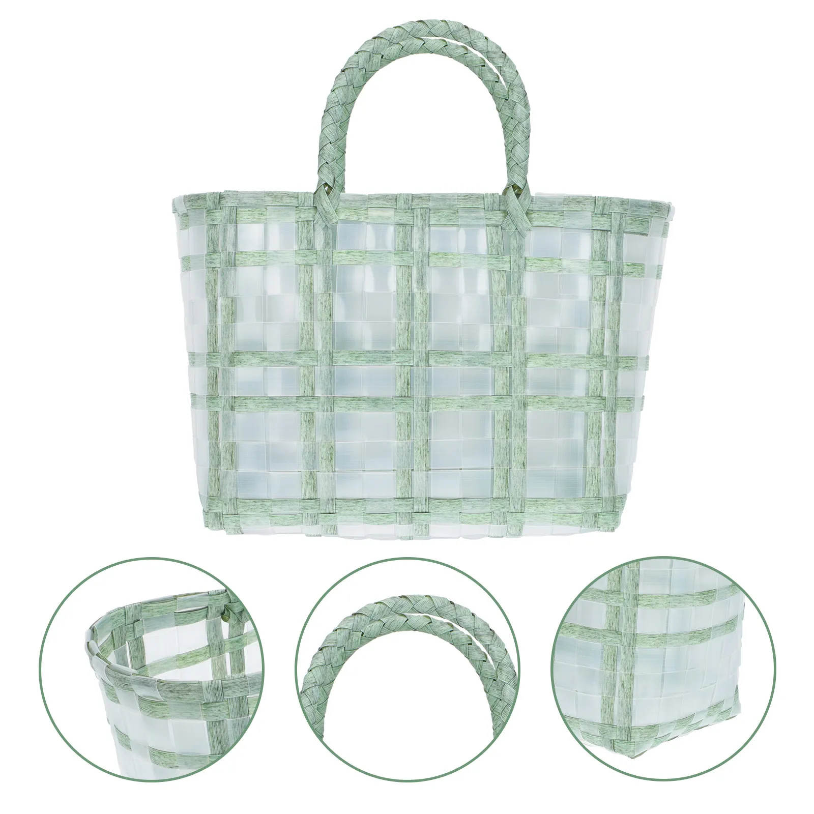 1 шт. Большая женская сумка-корзина ручной вязки из гладкого, немнущегося пластика для покупок
1 шт. Большая женская сумка-корзина ручной вязки из гладкого, немнущегося пластика для покупок