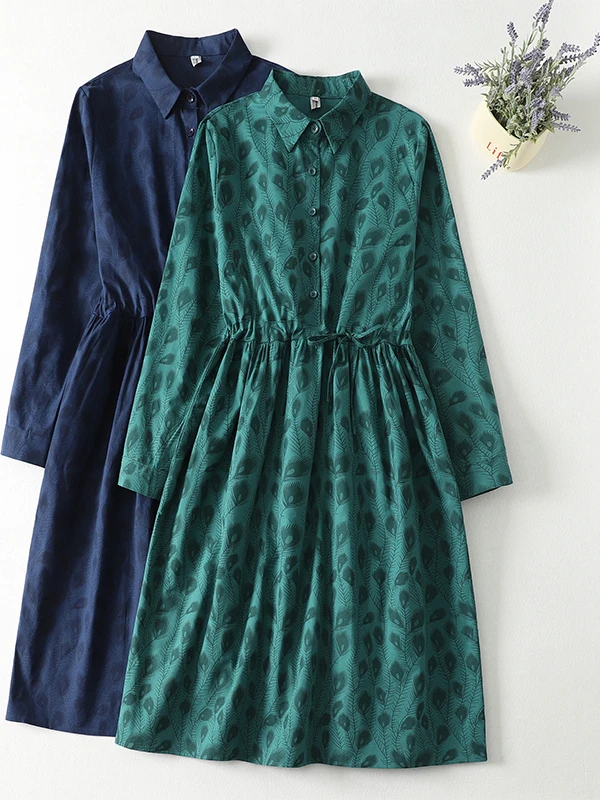 Spring 2026 Long Sleeve Shirt Dress Korean Japanese High End Printed Belted Waist A-Line Vintage Style Women's Dress
Spring 2026 Long Sleeve Shirt Dress Korean Japanese High End Printed Belted Waist A-Line Vintage Style Women's Dress