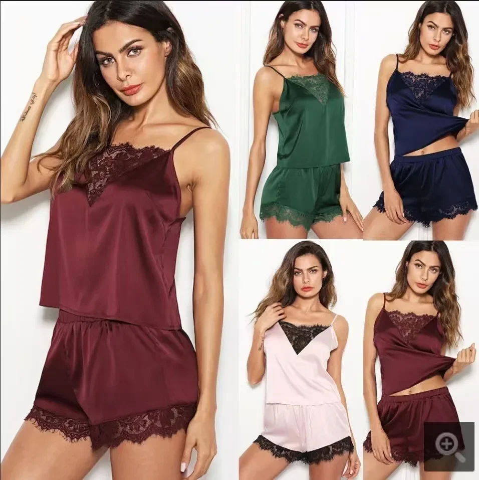 Shorts Tops Pajamas Set Sexy Lace Sleepwear Set Tops and Shorts Pajamas Nightwear Clothes for Ladies Valentines Gift
Shorts Tops Pajamas Set Sexy Lace Sleepwear Set Tops and Shorts Pajamas Nightwear Clothes for Ladies Valentines Gift