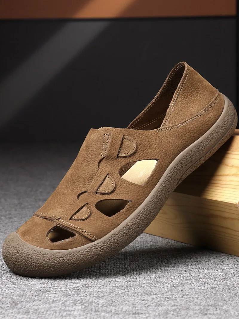 British Style Genuine Leather Men's Sandals Summer Breathable Casual Retro Loafers Slip on Flat Leather Shoes Male Cowhide
British Style Genuine Leather Men's Sandals Summer Breathable Casual Retro Loafers Slip on Flat Leather Shoes Male Cowhide