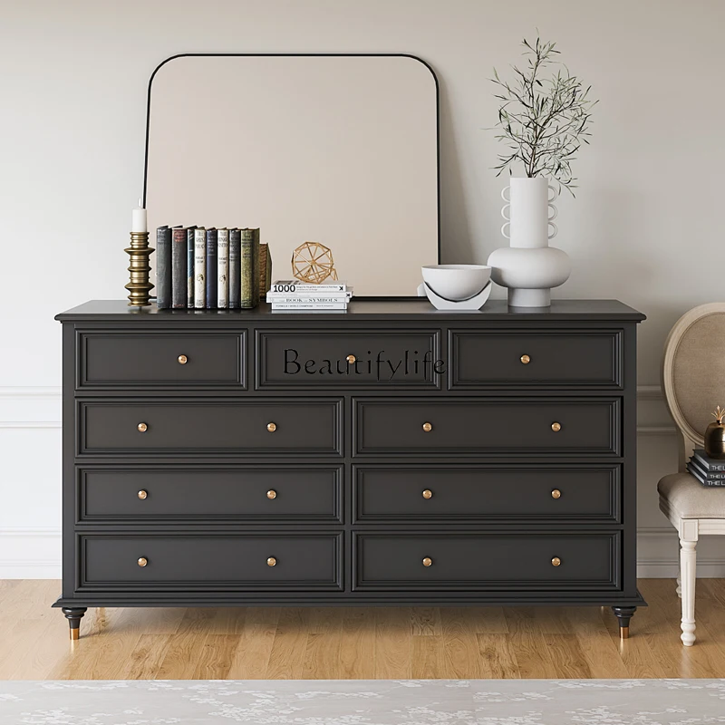 American solid wood bedroom integrated living room storage simple black side cabinet
American solid wood bedroom integrated living room storage simple black side cabinet