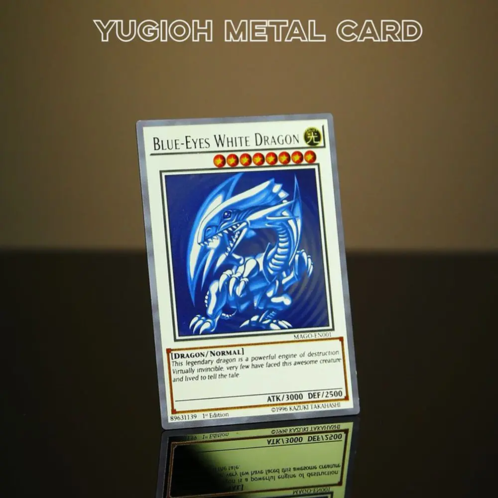 Металлическая карта Yugioh, серебряные карты Yu Gi Oh, голубые глаза, белый дракон, темный фокусник, обелиск Slifer Ra, игры в стиле аниме, игральные карты, детская игрушка
Металлическая карта Yugioh, серебряные карты Yu Gi Oh, голубые глаза, белый дракон, темный фокусник, обелиск Slifer Ra, игры в стиле аниме, игральные карты, детская игрушка