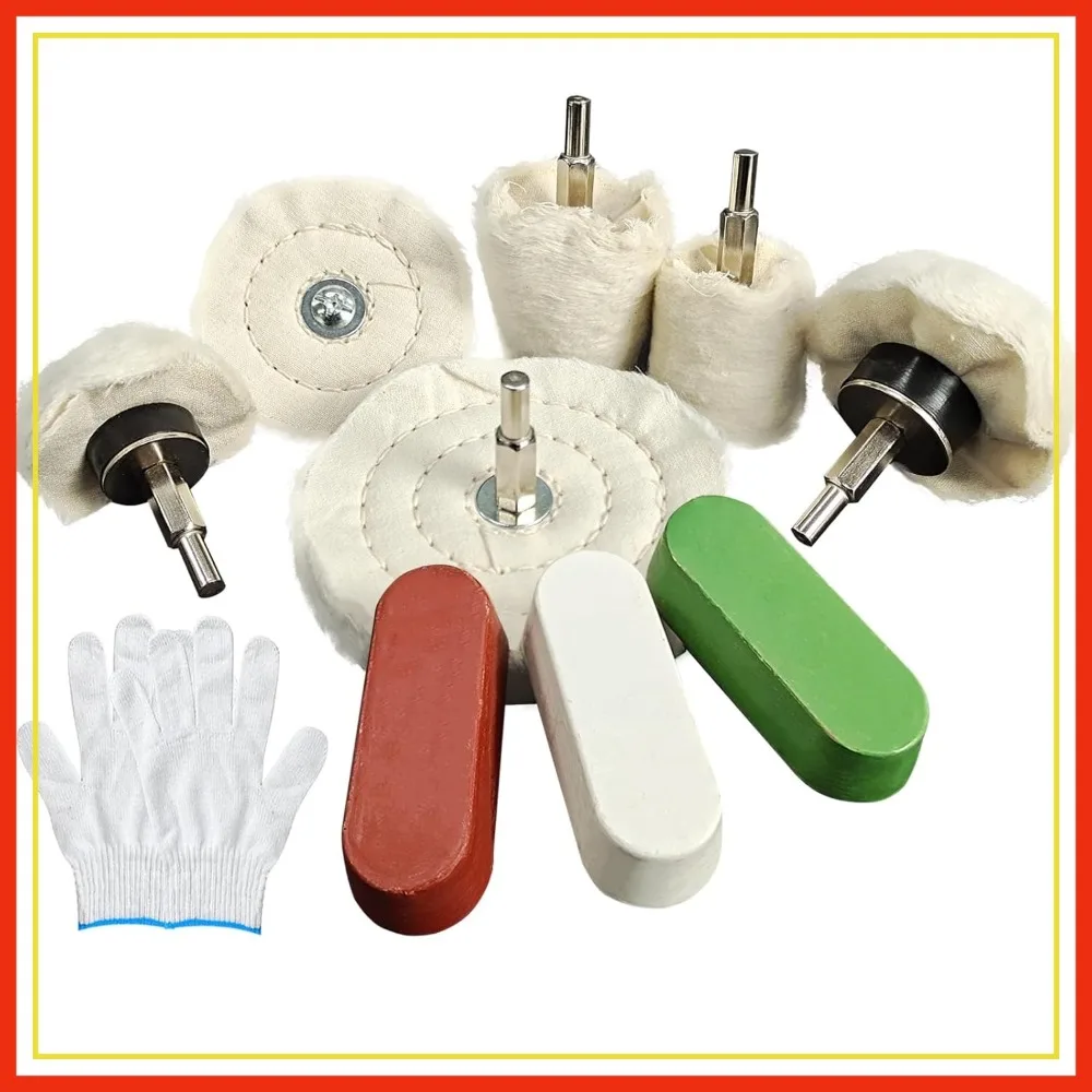 6 Drill Buffing Wheels & 3 Polishing Compounds Kit for Metal, Wood, Glass, Jewelry, Ceramic
6 Drill Buffing Wheels & 3 Polishing Compounds Kit for Metal, Wood, Glass, Jewelry, Ceramic