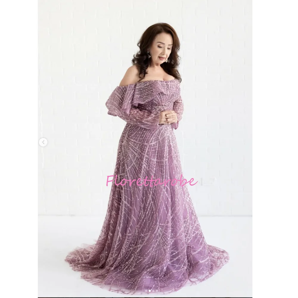 Sparkly Off Shoulder Mother of The Bride Dress Mermaid Luxury Beaded Sequins Wedding Guest Gown Plus Size Customized
Sparkly Off Shoulder Mother of The Bride Dress Mermaid Luxury Beaded Sequins Wedding Guest Gown Plus Size Customized