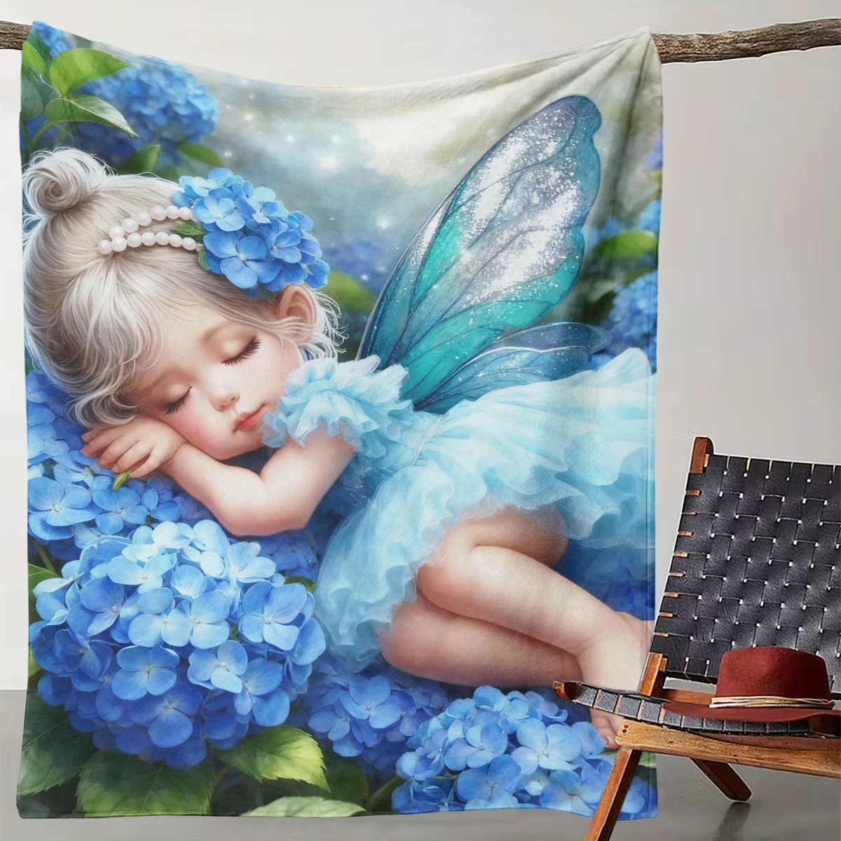 1 Piece of Blue Hydrangea Fairy Dreamy Blanket for Girls' Hearts, Children's Rooms, Bedrooms, and Blankets
1 Piece of Blue Hydrangea Fairy Dreamy Blanket for Girls' Hearts, Children's Rooms, Bedrooms, and Blankets