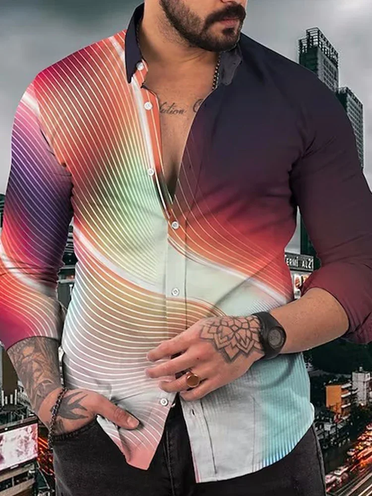 Luxury Men's Shirts Plus Size Shirts Retro Casual Ombre Print Long Sleeve Tops Mens Club Prom Cardigan 2024
Luxury Men's Shirts Plus Size Shirts Retro Casual Ombre Print Long Sleeve Tops Mens Club Prom Cardigan 2024
