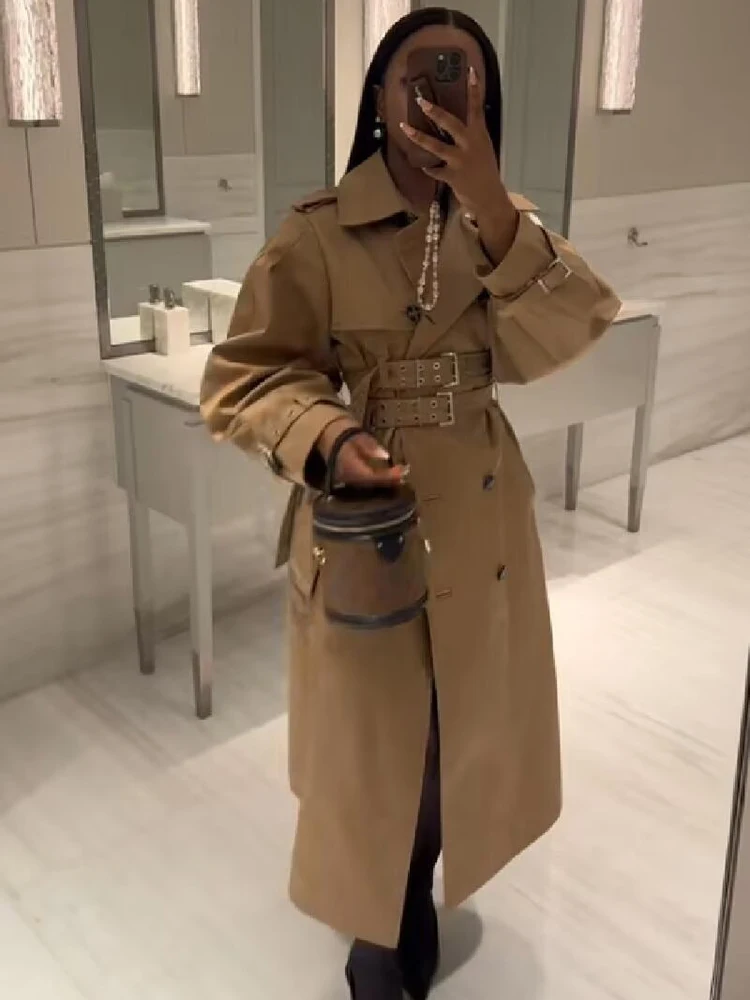 2026 Autumn New Arrival Women's Fashion Khaki Trench Coat Double-Breasted Lantern Sleeve Double-Breasted Waist Belt Long Jacket
2026 Autumn New Arrival Women's Fashion Khaki Trench Coat Double-Breasted Lantern Sleeve Double-Breasted Waist Belt Long Jacket
