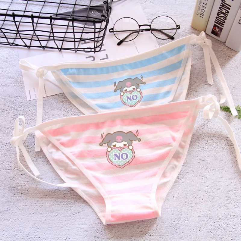 Cartoon Sanrio Pattern Kuromi Sexy Underpants Blue White Pink and White Striped Anime Bandage Girl's Underwear Hot Pants
Cartoon Sanrio Pattern Kuromi Sexy Underpants Blue White Pink and White Striped Anime Bandage Girl's Underwear Hot Pants