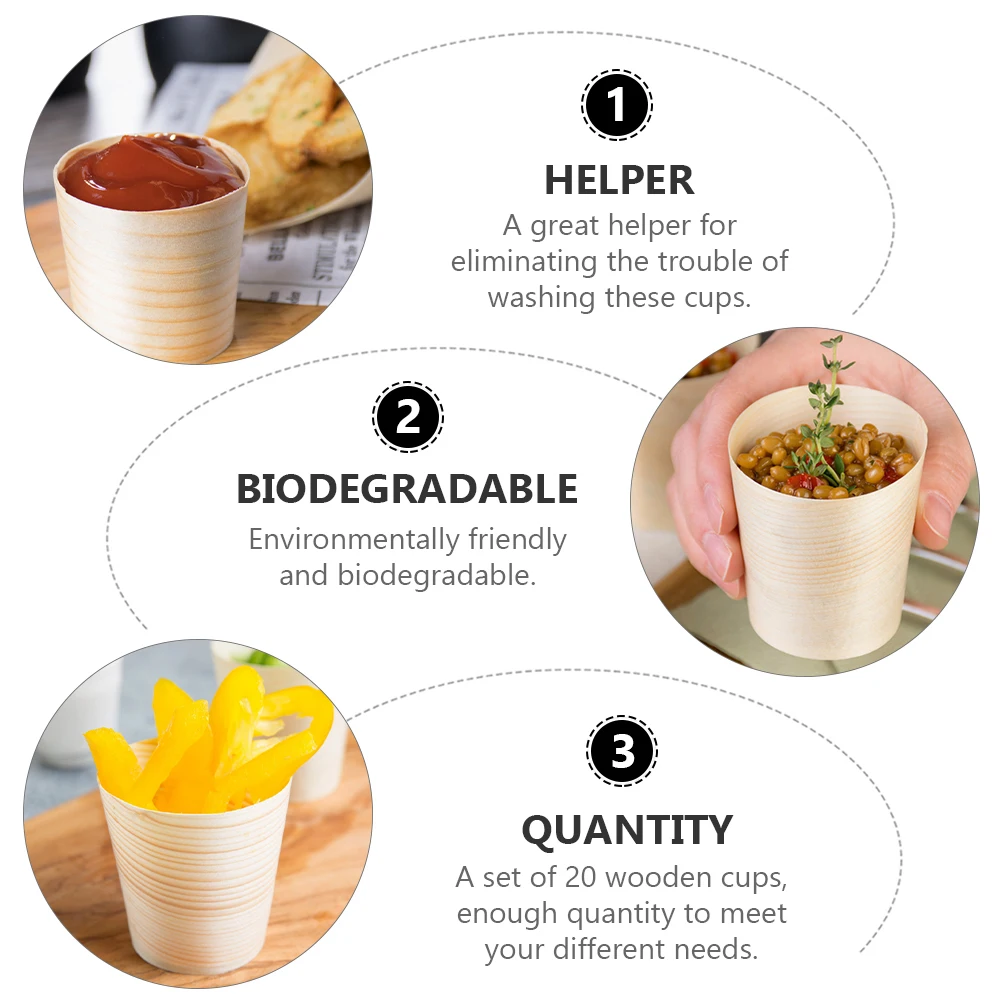 40PCS Wooden Cups Disposable Eco Friendly Biodegradable Round 4.5CM Water Cups for Drinks Snacks Tableware Wood Cup Set 
40PCS Wooden Cups Disposable Eco Friendly Biodegradable Round 4.5CM Water Cups for Drinks Snacks Tableware Wood Cup Set