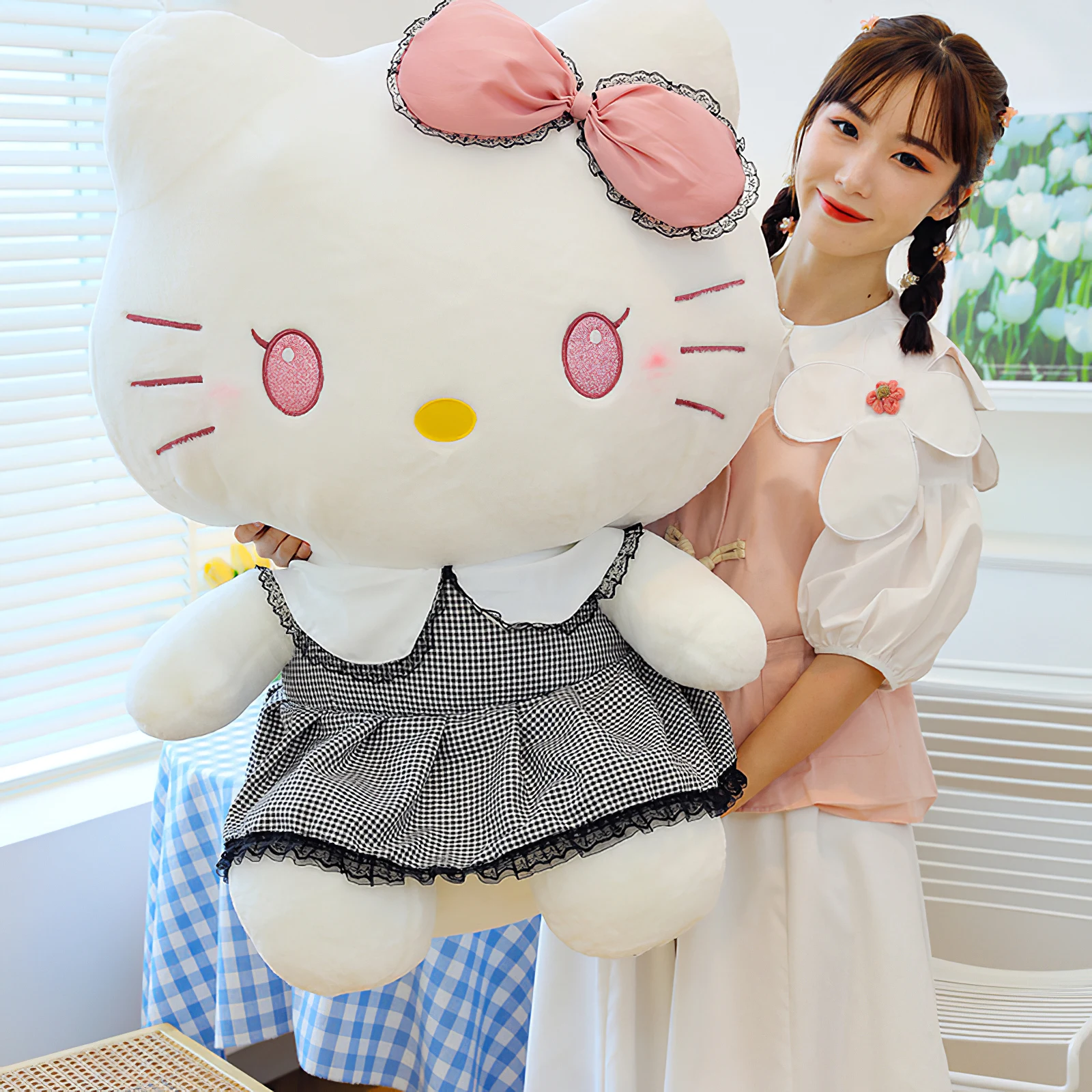 55 см Sanrio Готическая плюшевая игрушка Hello Kitty, кукла, кошка, перекрестная одевающаяся плюшевая подушка, мягкая набивная подушка для девочки, подарок на день рождения
55 см Sanrio Готическая плюшевая игрушка Hello Kitty, кукла, кошка, перекрестная одевающаяся плюшевая подушка, мягкая набивная подушка для девочки, подарок на день рождения