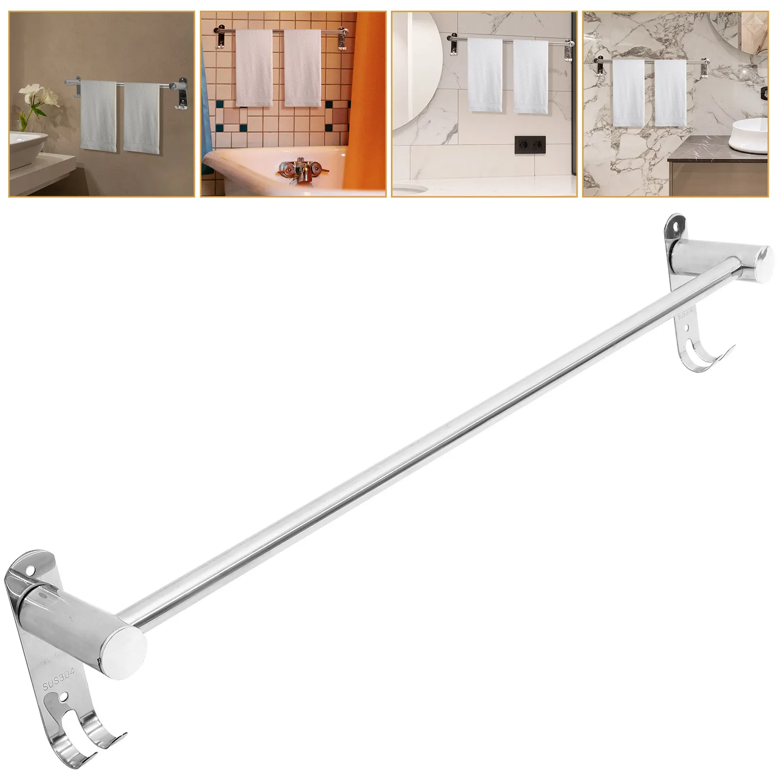Stainless Steel Wall Mounted Towel Bar for Bathroom Kitchen Washroom Balcony Towel Holder Dishcloth Rack Corrosion Proof Strong
Stainless Steel Wall Mounted Towel Bar for Bathroom Kitchen Washroom Balcony Towel Holder Dishcloth Rack Corrosion Proof Strong