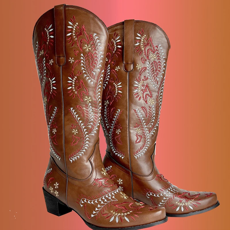 IPPEUM Cowgirl Boots Festival Floral Vintage Embroiderd Mid Calf Chunky Shoes Black Western Cowboy Boots For Women Free Shipping
IPPEUM Cowgirl Boots Festival Floral Vintage Embroiderd Mid Calf Chunky Shoes Black Western Cowboy Boots For Women Free Shipping