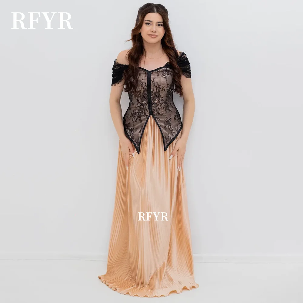 RFYR Off Shoulder Party Dress A Line Prom Dress with Pleats Lace Evening Celebrity Gala Dress for Arabic Women Customized
RFYR Off Shoulder Party Dress A Line Prom Dress with Pleats Lace Evening Celebrity Gala Dress for Arabic Women Customized