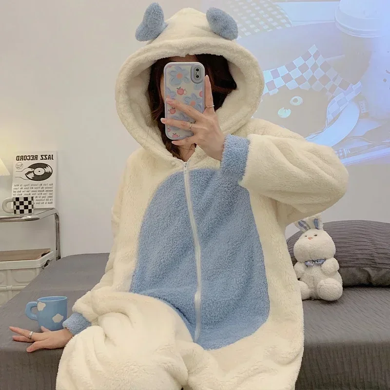 Winter Adult Kigurumis Women Pijama Onesie Jumpsuits Cartoon Sleepwear Pyjama Thicken Hoodie Korean Girls Leisure Wear Pajamas
Winter Adult Kigurumis Women Pijama Onesie Jumpsuits Cartoon Sleepwear Pyjama Thicken Hoodie Korean Girls Leisure Wear Pajamas