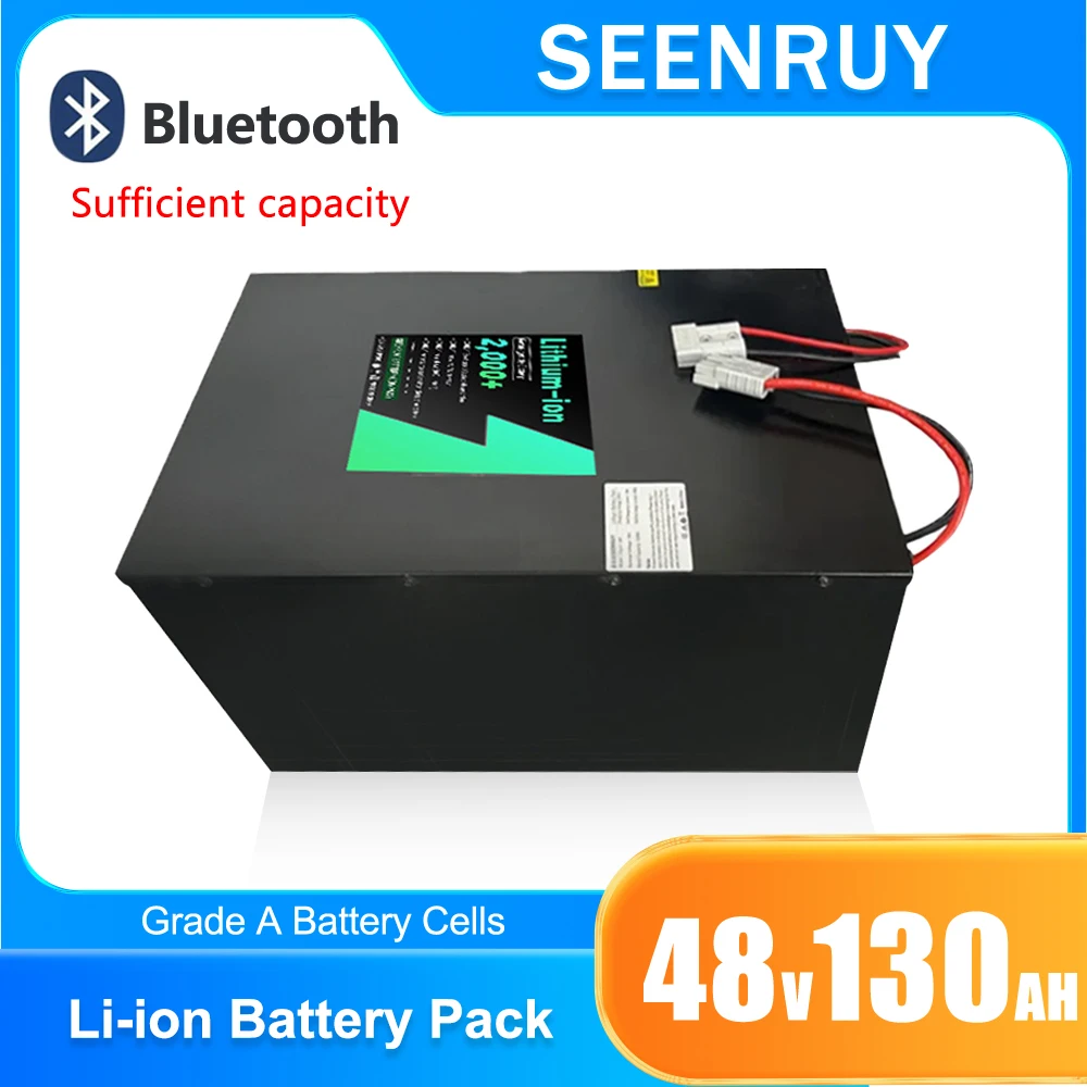 SEENRUY 48V 130Ah Li-ion Lithium Polymer Battery Pack With Bluetooth BMS for Golf Cart Tricycle Motorcycle
SEENRUY 48V 130Ah Li-ion Lithium Polymer Battery Pack With Bluetooth BMS for Golf Cart Tricycle Motorcycle