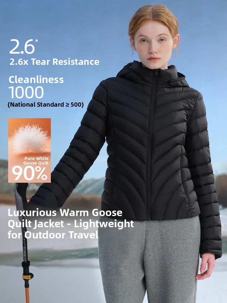 Lightweight Goose down Jacket Women's Short Style Outdoor Sportswear Warm Fitted Waistcoat Hooded White Goose Feather Coat
Lightweight Goose down Jacket Women's Short Style Outdoor Sportswear Warm Fitted Waistcoat Hooded White Goose Feather Coat