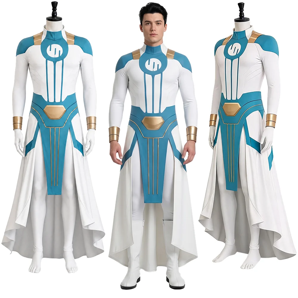 Invincible Mark Grayson Cosplay Costume Adult Men White Blue Fight Suit Jumpsuit Halloween Carnival Fancy Dress Outfit Disguise
Invincible Mark Grayson Cosplay Costume Adult Men White Blue Fight Suit Jumpsuit Halloween Carnival Fancy Dress Outfit Disguise