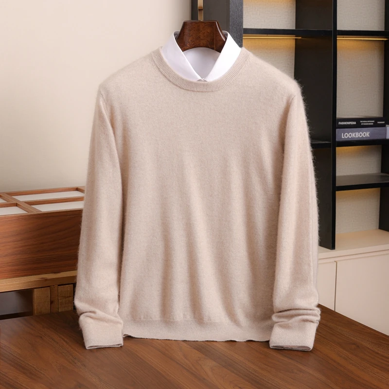 Мужской пуловер из 100% кашемира, вязаный свитер с круглым вырезом, модный уличный стиль, свободный крой, базовый вариант.
Мужской пуловер из 100% кашемира, вязаный свитер с круглым вырезом, модный уличный стиль, свободный крой, базовый вариант.