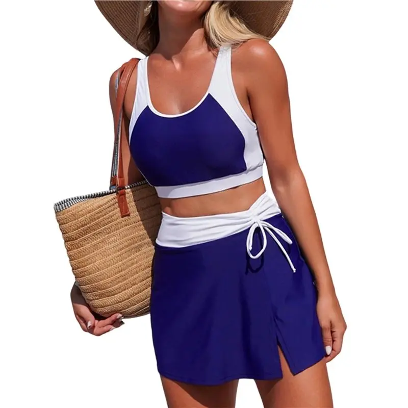 Exquisite-Women's Bikini Sets Tummy Control Swim Skirt Two Piece Swim Suit Tummy Control Color Block Bathing Suit Dark Blue M
Exquisite-Women's Bikini Sets Tummy Control Swim Skirt Two Piece Swim Suit Tummy Control Color Block Bathing Suit Dark Blue M