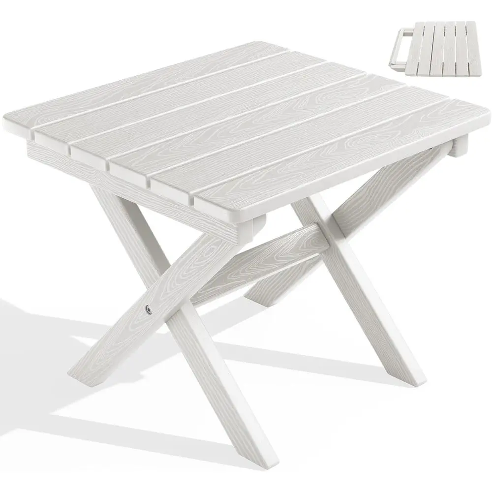 Portable HDPE Outdoor End Table, Weather-Resistant, Supports 110 lbs, Suitable for Indoor and Outdoor Use, White
Portable HDPE Outdoor End Table, Weather-Resistant, Supports 110 lbs, Suitable for Indoor and Outdoor Use, White