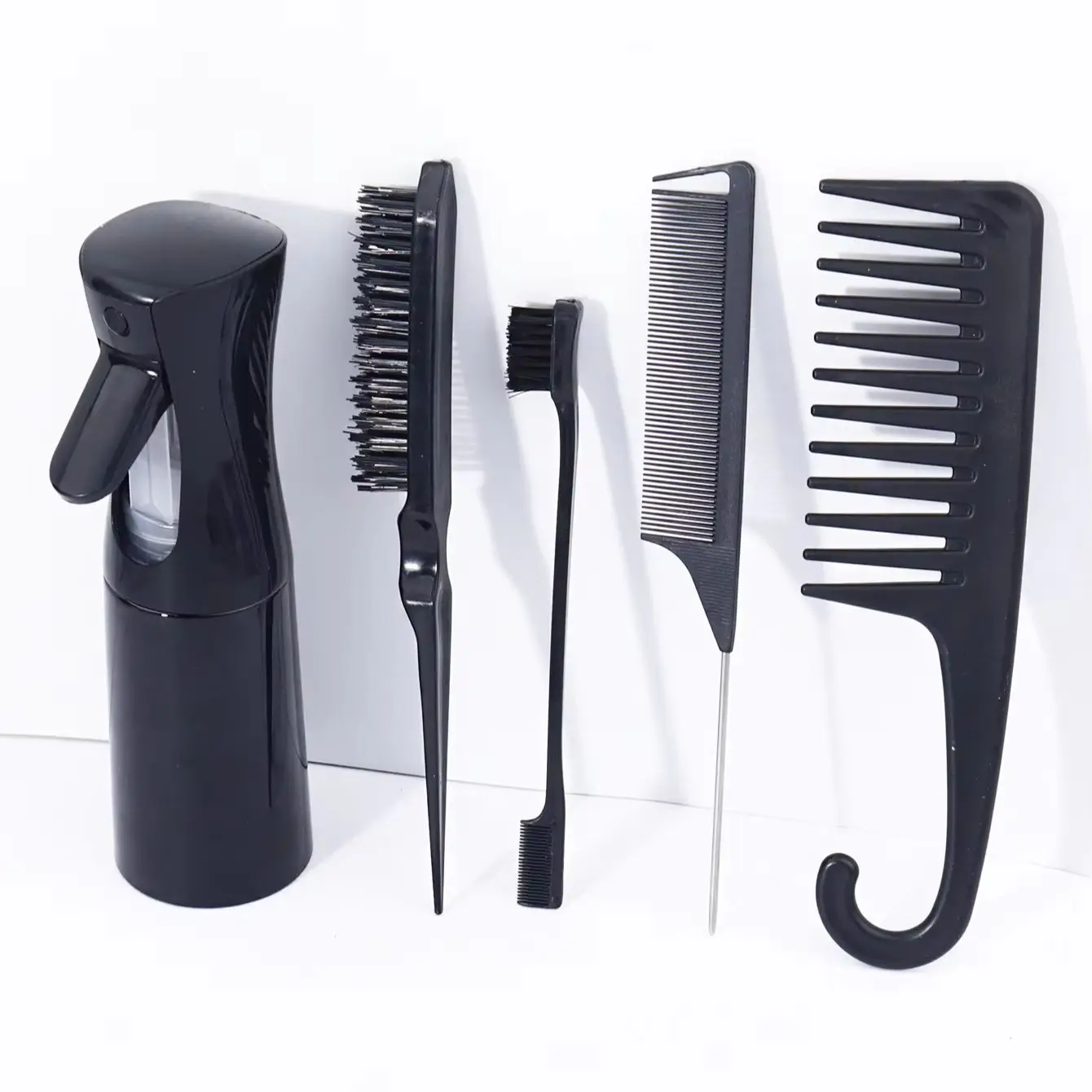 5pcs/set hairdressing comb, spray bottle, wide tooth comb, edge brush, pointed tail comb/brush, special for real hair wigs
5pcs/set hairdressing comb, spray bottle, wide tooth comb, edge brush, pointed tail comb/brush, special for real hair wigs