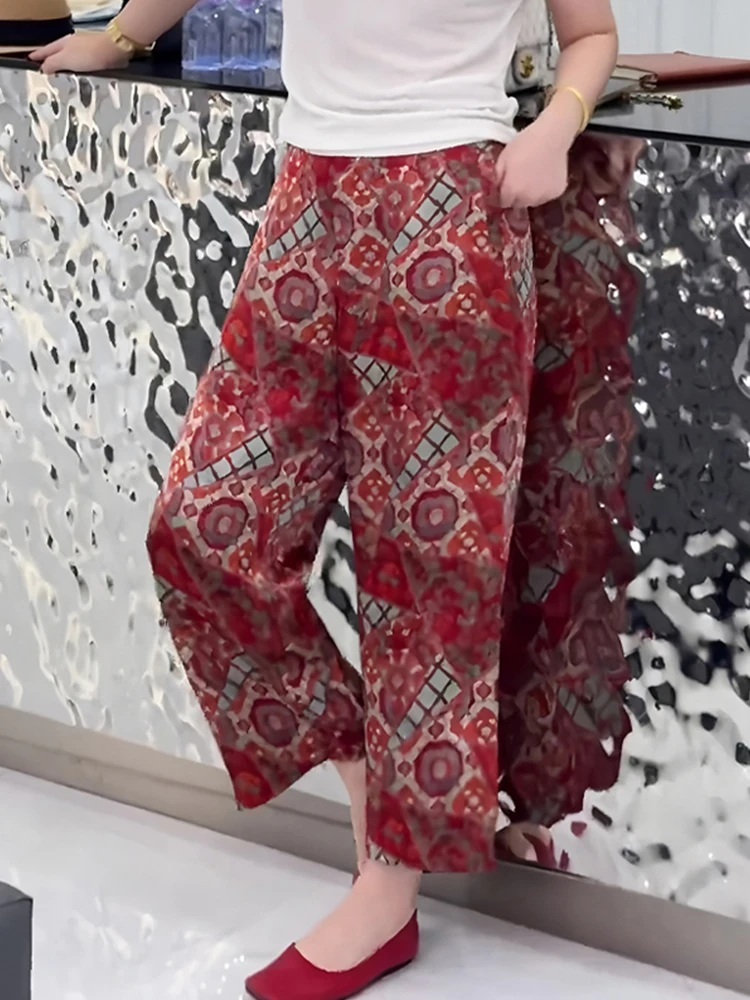 New Chinese Sle High Waist Red Print Loose Casual Pants Women Summer Faion High-End Wide Leg Trousers Straight Cut
New Chinese Sle High Waist Red Print Loose Casual Pants Women Summer Faion High-End Wide Leg Trousers Straight Cut