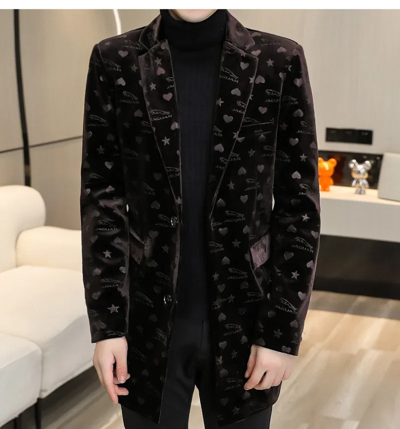 Blue Print Velvet Warm Coat Designer Men Winter Wool Blends Jacket Men Trendy Slim Fit Long Winter Jacket And Coat For Men
Blue Print Velvet Warm Coat Designer Men Winter Wool Blends Jacket Men Trendy Slim Fit Long Winter Jacket And Coat For Men