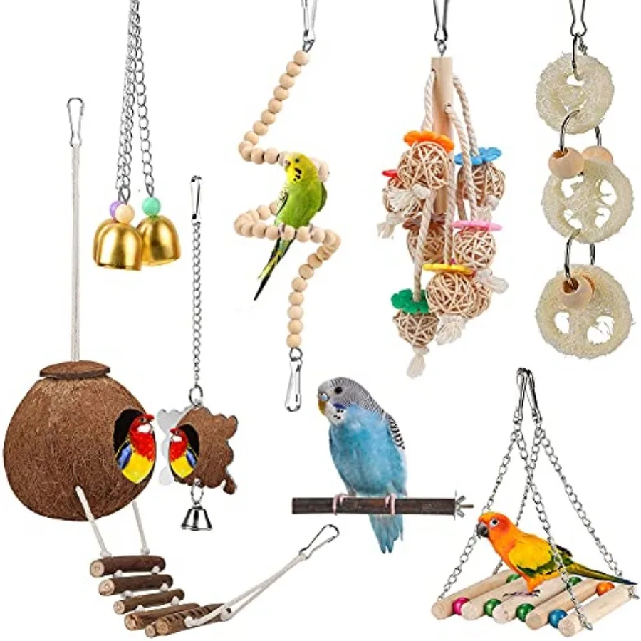 For Parakeet, Conure, Cockatiel, Love Birds, Parrots - Bird Cage Hammock with Ladder, Hanging Bell Swing, Chewing Toy
For Parakeet, Conure, Cockatiel, Love Birds, Parrots - Bird Cage Hammock with Ladder, Hanging Bell Swing, Chewing Toy