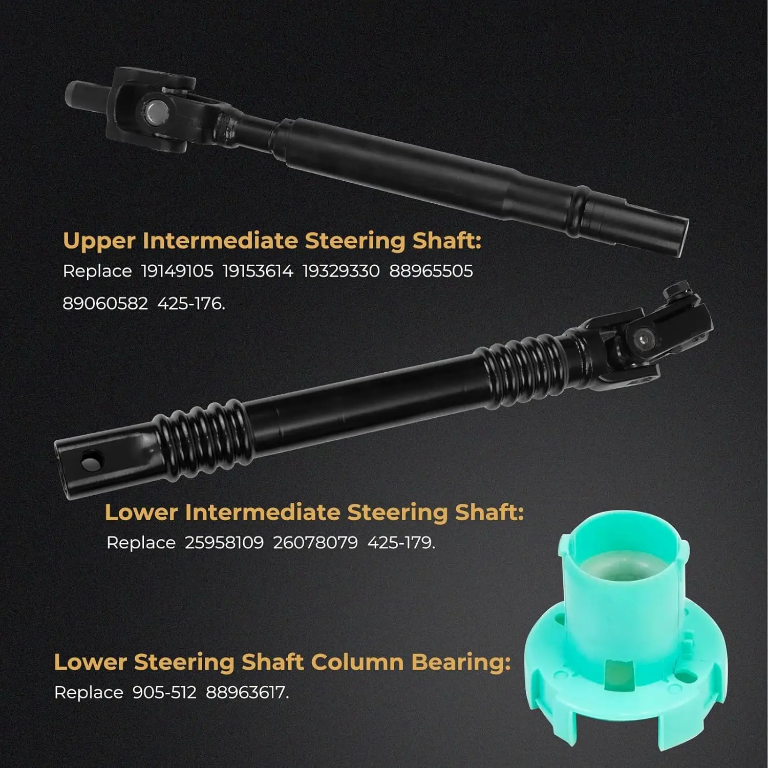 Upper & Lower Intermediate Steering Shaft Column Compatible with 1500 2500 3500 1999-2006 Replace 25958109 19329330 only fit 4WD
Upper & Lower Intermediate Steering Shaft Column Compatible with 1500 2500 3500 1999-2006 Replace 25958109 19329330 only fit 4WD