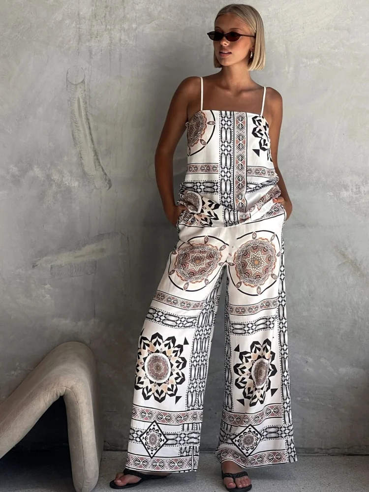 Sister Star Casual Positioning Printing Loose Camisole Top Wide Leg Straight Pants Wholesale Temperament Commuter Two-piece Set
Sister Star Casual Positioning Printing Loose Camisole Top Wide Leg Straight Pants Wholesale Temperament Commuter Two-piece Set