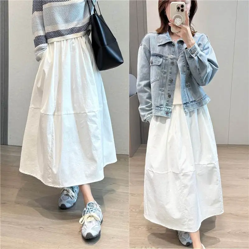 Skirts Women Mid Length Skirt A Line Elastic Waist Slim Fit Elegant Splice Y2k Streetwear Work Casual Solid Regular 2026 Summer
Skirts Women Mid Length Skirt A Line Elastic Waist Slim Fit Elegant Splice Y2k Streetwear Work Casual Solid Regular 2026 Summer