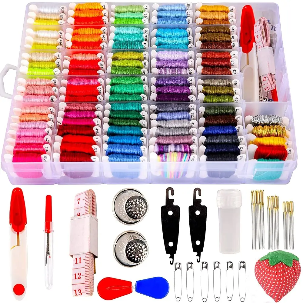 200pcs+ Embroidery Floss kit, Friendship Bracelet String Kit with Organizer Box-Included 100pcs Friendship Bracelet Floss Th
200pcs+ Embroidery Floss kit, Friendship Bracelet String Kit with Organizer Box-Included 100pcs Friendship Bracelet Floss Th